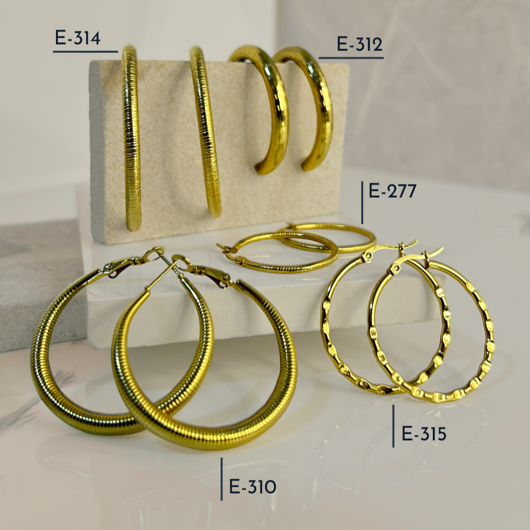 Aretes Hoops + Textura - E312