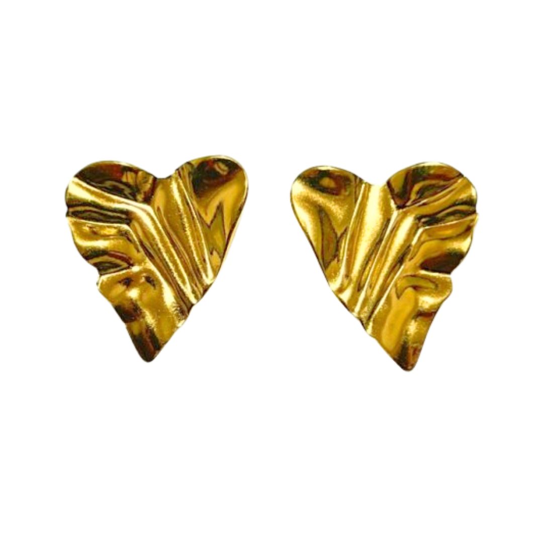 Aretes Heart + Textura - E359