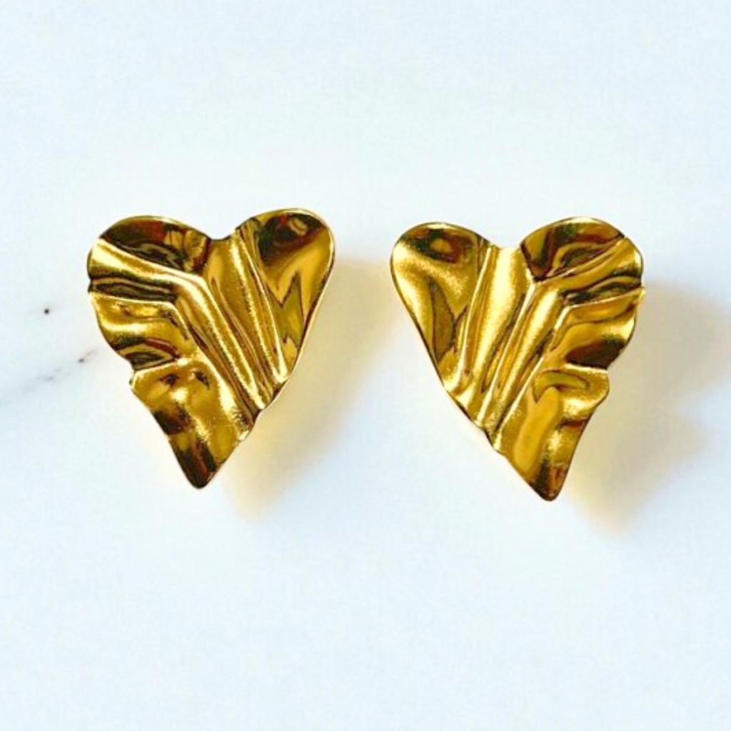 Aretes Heart + Textura - E359