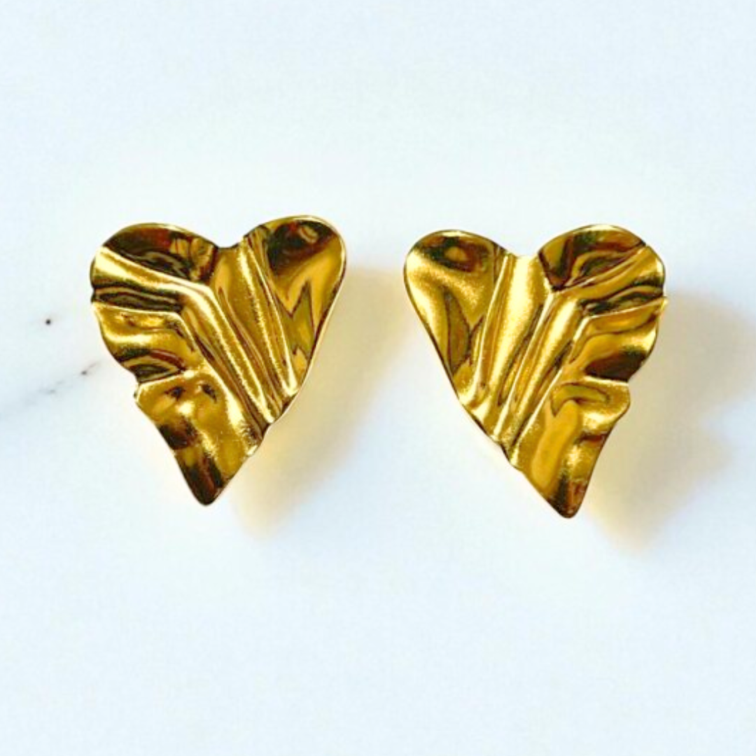 Aretes Heart + Textura - E359