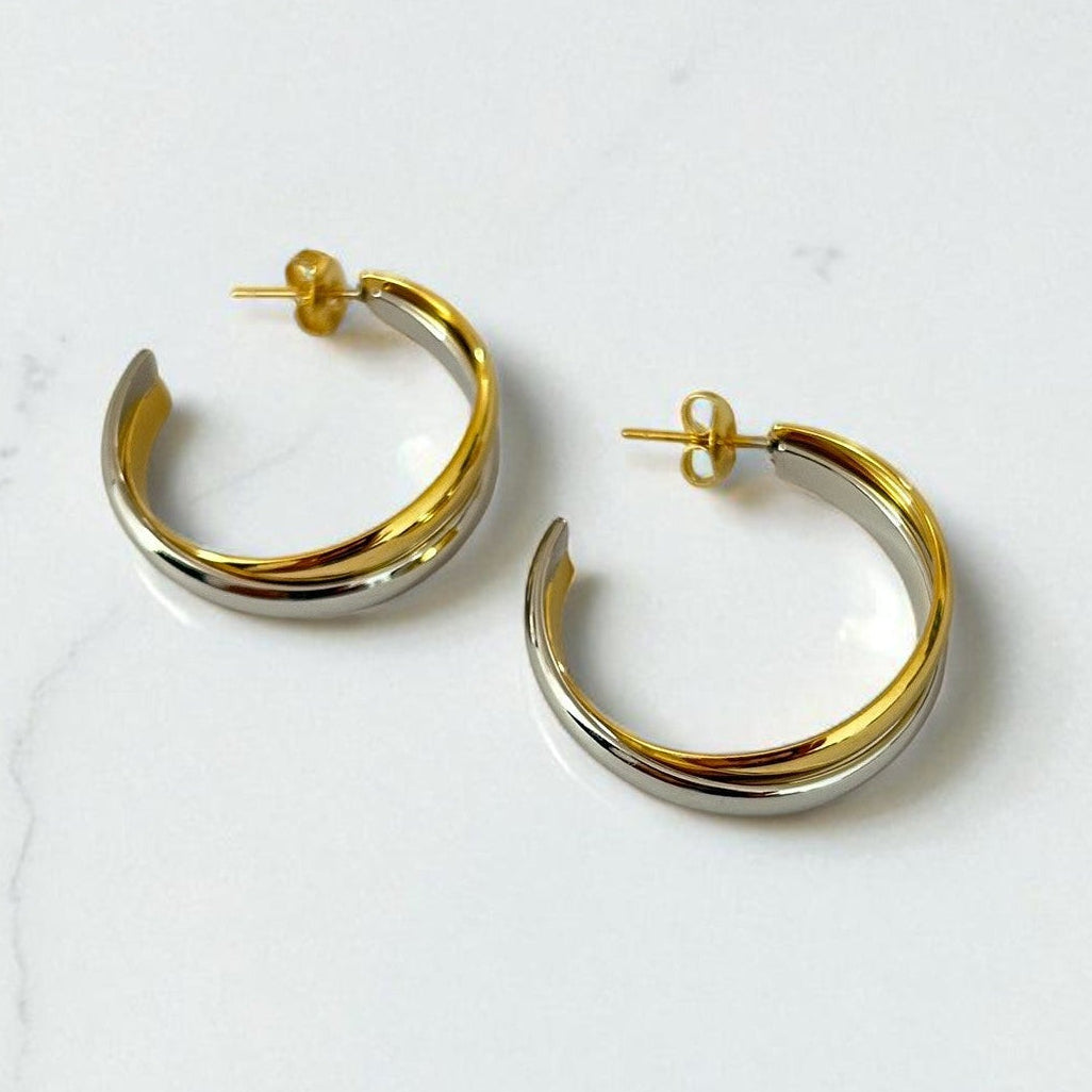 Aretes Dual Glow Hoops - E480