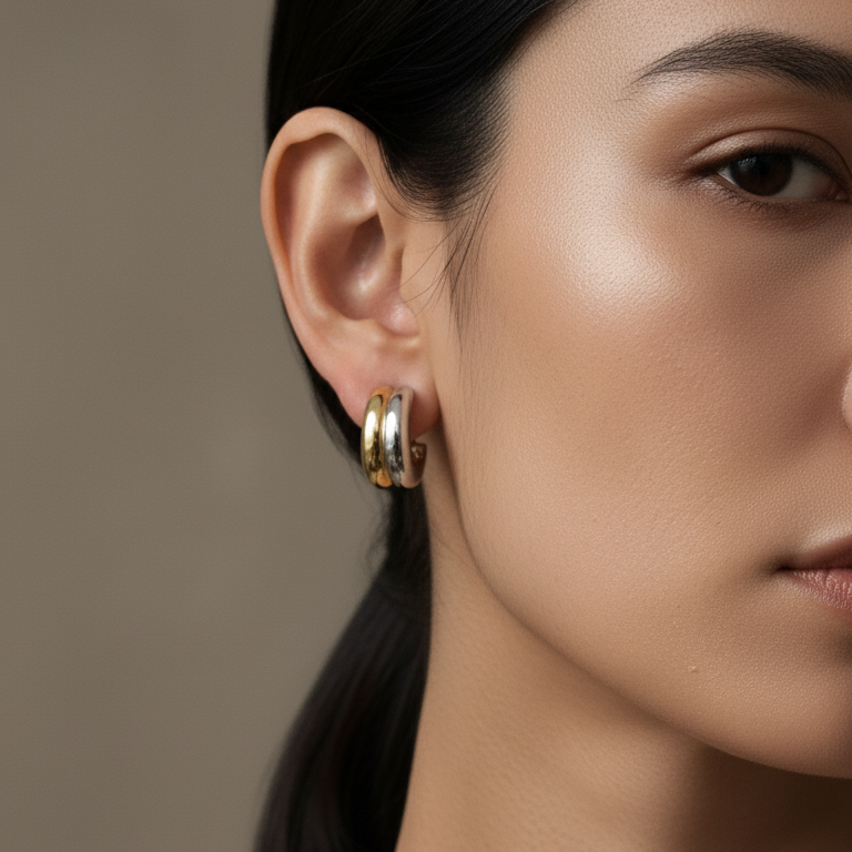 Aretes Dual Glow Hoops - E492