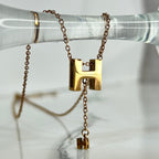 Collar Letra H Gold Rose - N042